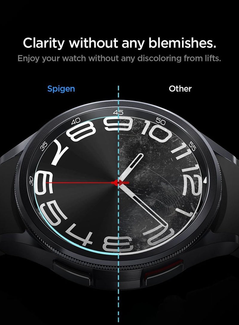 Spigen Glastr Ez Fit for Samsung Galaxy Watch 6 Classic 43mm Tempered Glass Screen Protector with Auto Align Technology Install Kit - 2 Pack  - Image 3