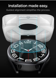 Spigen Glastr Ez Fit for Samsung Galaxy Watch 6 Classic 43mm Tempered Glass Screen Protector with Auto Align Technology Install Kit - 2 Pack  - Image 5