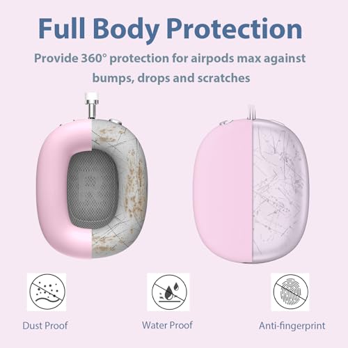 TUNYINSH 3 in 1 Silicone Case Cover for AirPods Max 2 AirPods Max Headphones AntiScratch Ear PadEar CupsHeadband for AirPod Max Accessories Silicone Protector for Apple AirPods Max Pink - Image 3