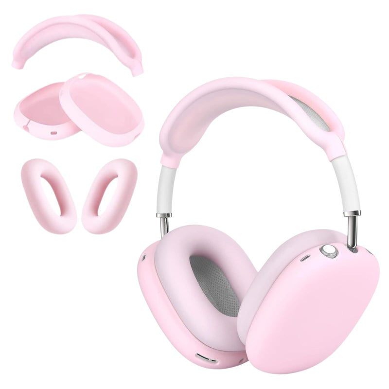 TUNYINSH 3 in 1 Silicone Case Cover for AirPods Max 2 AirPods Max Headphones AntiScratch Ear PadEar CupsHeadband for AirPod Max Accessories Silicone Protector for Apple AirPods Max Pink - Image 2