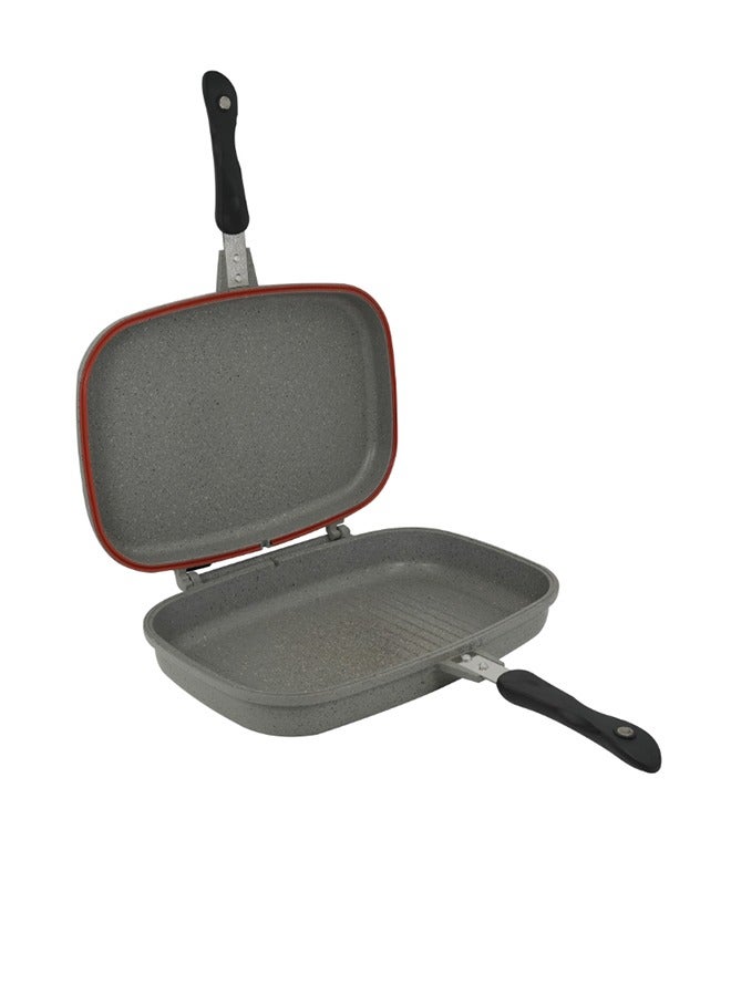 PROCILA Non-Stick Granite Double Sided Grill Grey 36cm - Image 2