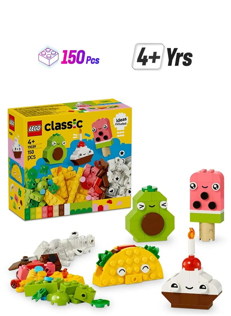 ليغو Classic Creative Food Friends Playset, Creative Role-Play Toy for Boys and Girls, Assorted Bricks to Build a Cupcake, Ice Cream, Avocado & Taco, Building Set for Kids Aged 4 and Over 11039 (150 pieces)