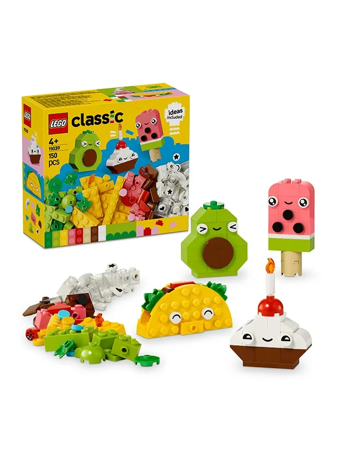LEGO Classic Creative Food Friends Playset, Creative Role-Play Toy for Boys and Girls, Assorted Bricks to Build a Cupcake, Ice Cream, Avocado & Taco, Building Set for Kids Aged 4 and Over 11039 (150 pieces)