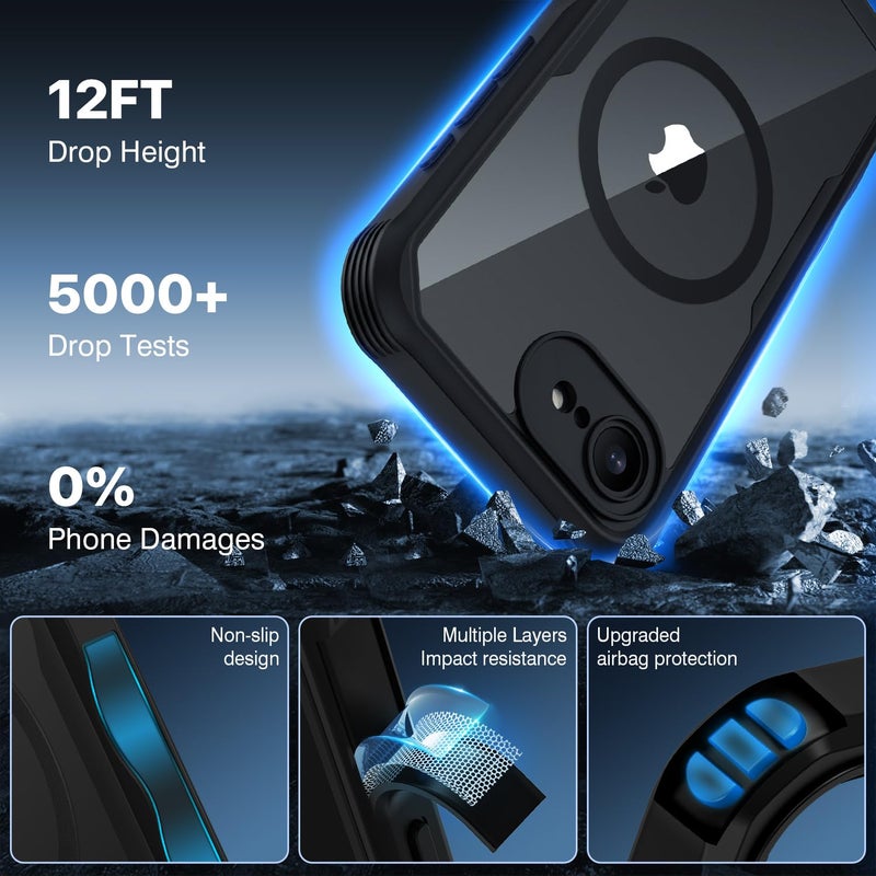 CENHUFO Magnetic Privacy Case for iPhone 16E / iPhone 17E [Compatible with Magsafe] Full Body Phone Case Built-in 9H Glass Privacy Screen Protector and Camera Protector, Shockproof Cover - Black - Image 5