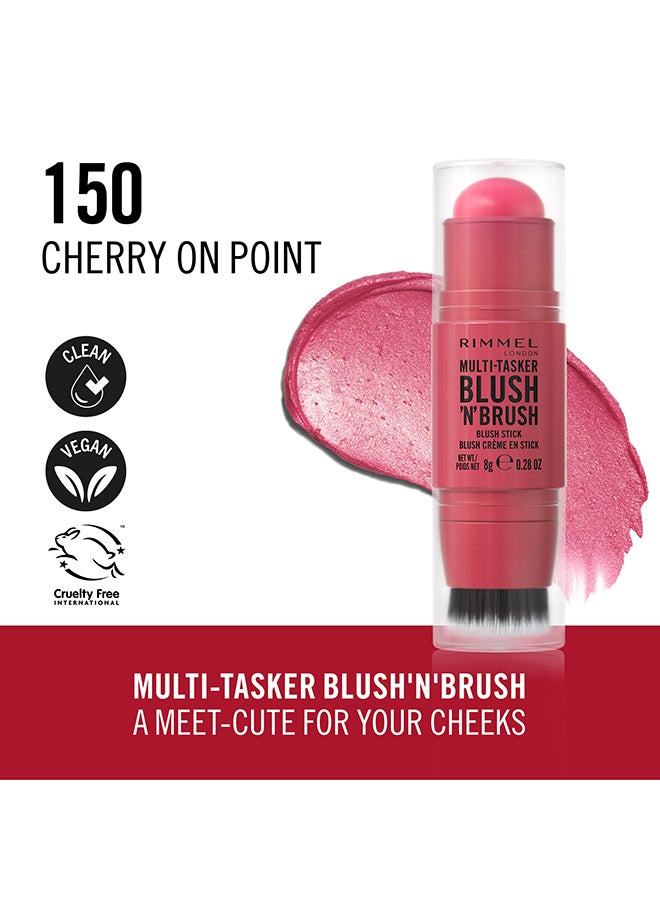 RIMMEL LONDON Multi-Tasker Blush'N'Brush Stick - Cherry on Point, 8g - Image 2