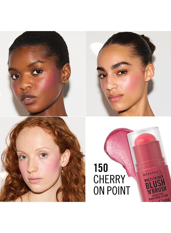 RIMMEL LONDON Multi-Tasker Blush'N'Brush Stick - Cherry on Point, 8g - Image 4