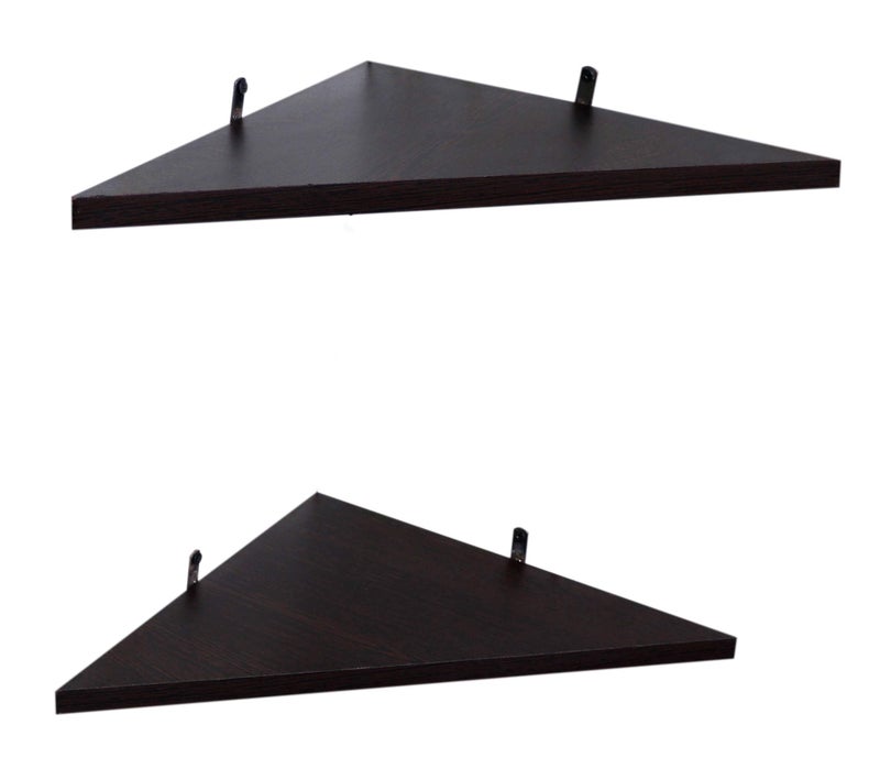 Captiver Engineered Wood Wall Mounted Tringle Corner Shelf Racks Stands Tier 2 - Image 4