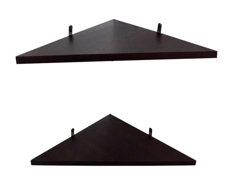 Captiver Engineered Wood Wall Mounted Tringle Corner Shelf Racks Stands Tier 2 - Image 3