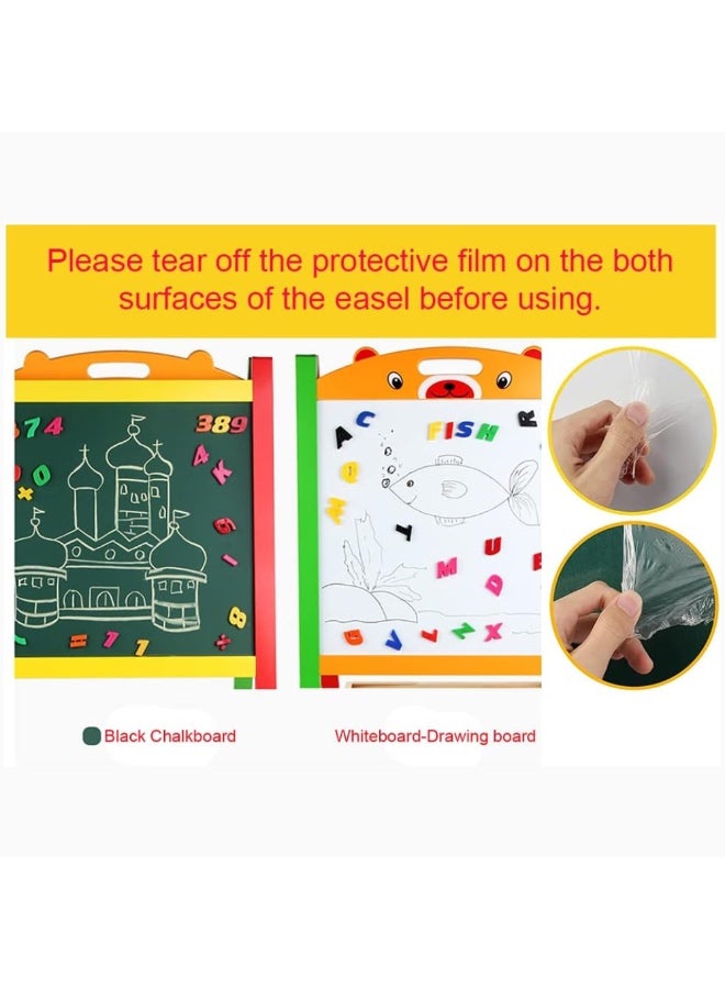 Factory Price لوحة إيسيل خشبية مغناطيسية مزدوجة الجوانب للأطفال بسعر المصنع مع حروف وأرقام - Image 3