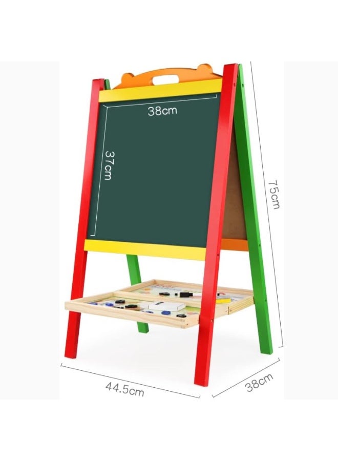 Factory Price لوحة إيسيل خشبية مغناطيسية مزدوجة الجوانب للأطفال بسعر المصنع مع حروف وأرقام - Image 5