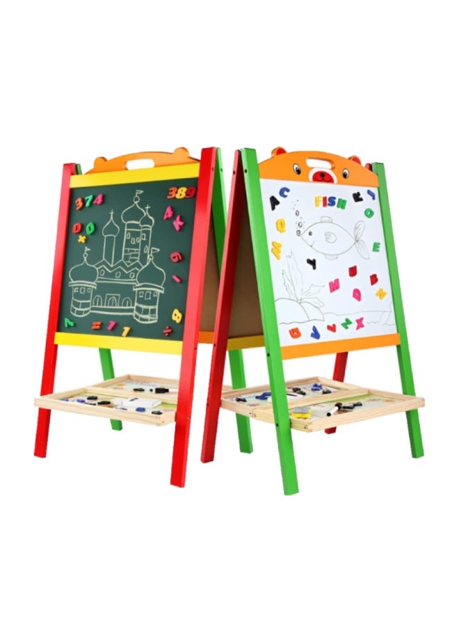 Factory Price لوحة إيسيل خشبية مغناطيسية مزدوجة الجوانب للأطفال بسعر المصنع مع حروف وأرقام - Image 1