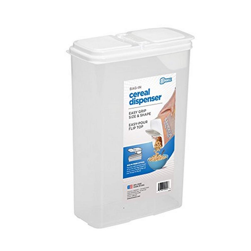 Buddeez All Purpose Kitchen Organization Bag in Storage Container for Cereal, Flour, Sugar, Rice, 4 QT, White Lid - Image 1