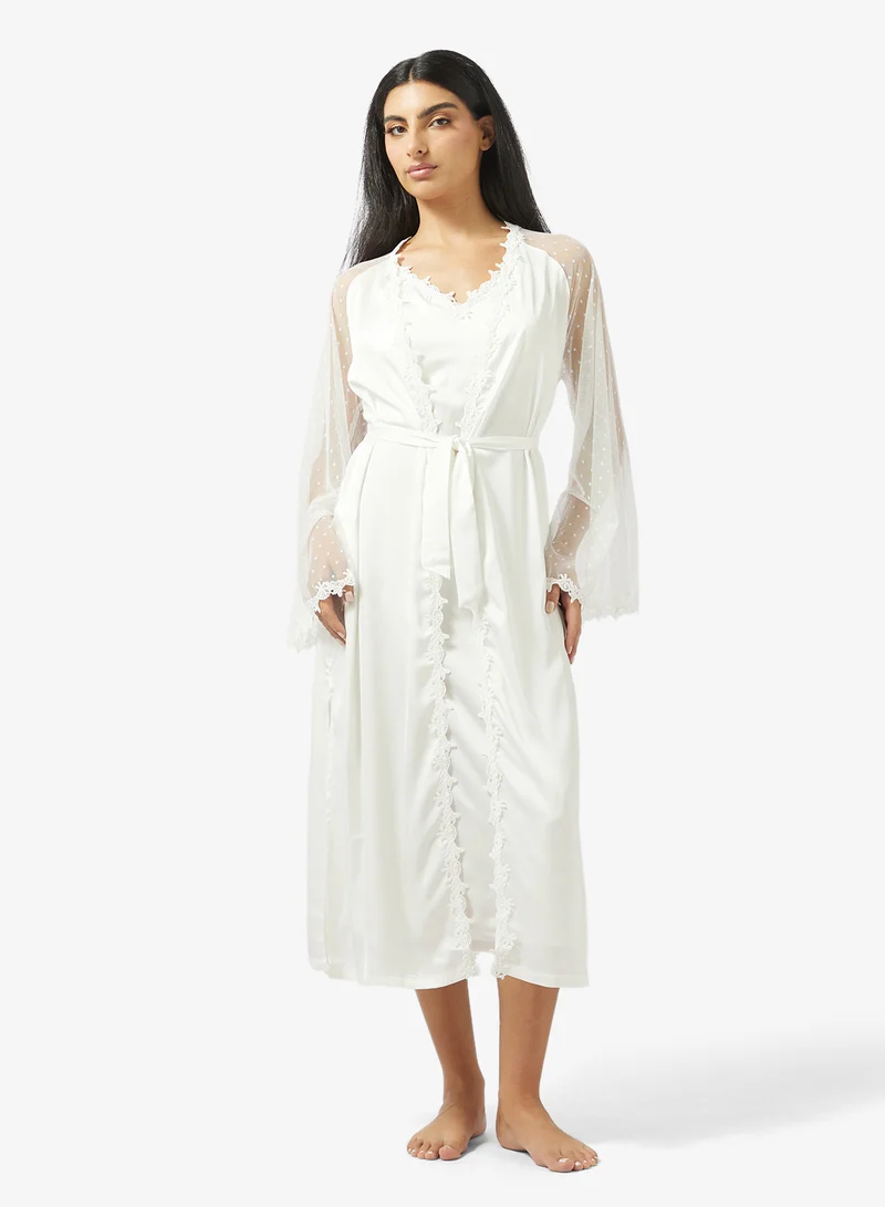 ايلا Lace Night Dress With Robe