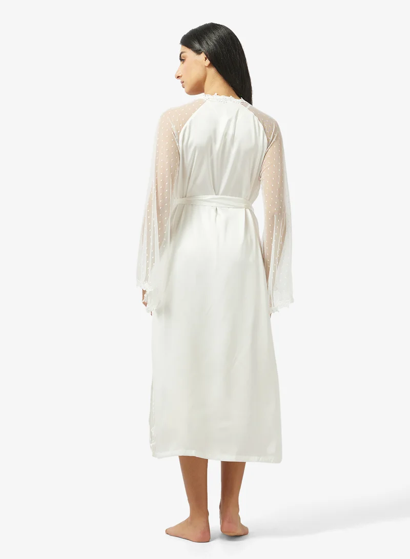 ايلا Lace Night Dress With Robe