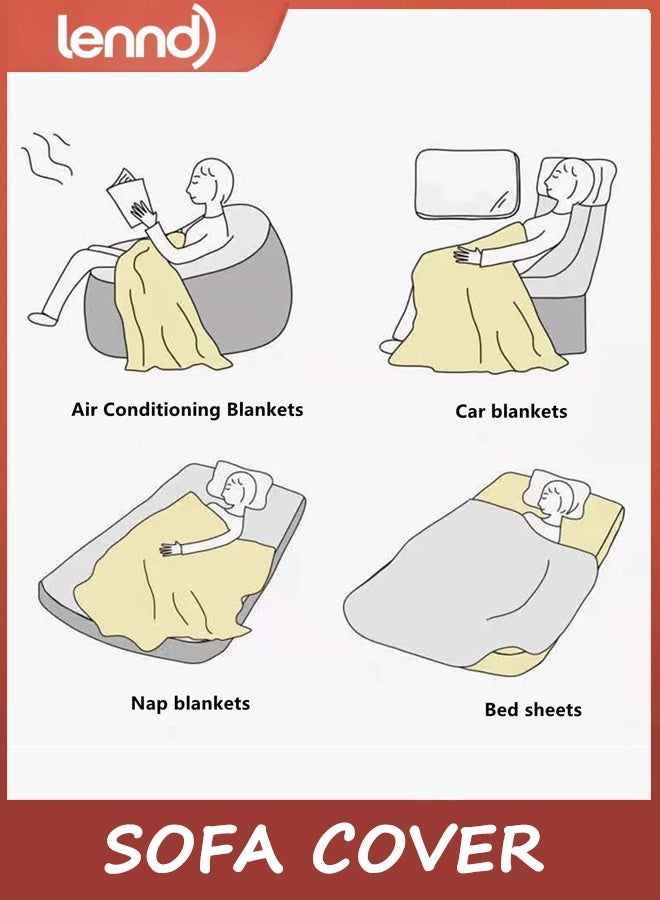 لينند غطاء الأريكة 2 3 4 مقاعد أريكة ديكور متعددة الوظائف رمي مع القذائف ، L U شكل زاوية أريكة أريكة منشفة قابلة للغسيل (بيج ، 180x260 سم) - Image 5