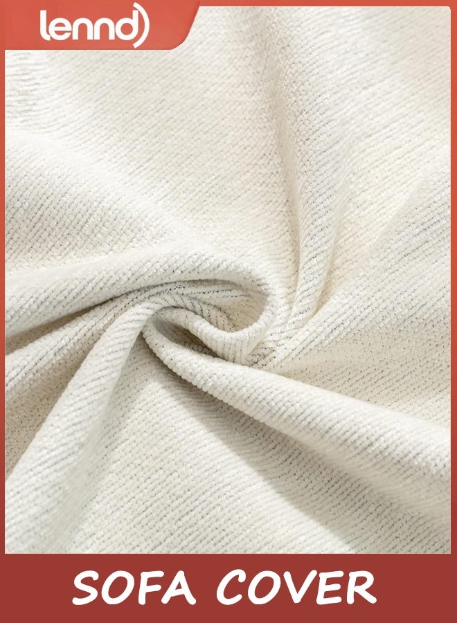 لينند غطاء الأريكة 2 3 4 مقاعد أريكة ديكور متعددة الوظائف رمي مع القذائف ، L U شكل زاوية أريكة أريكة منشفة قابلة للغسيل (بيج ، 180x260 سم) - Image 4