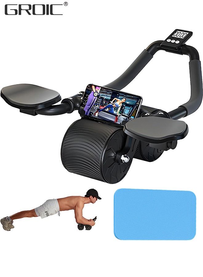 GROIC Ab Roller Wheel,Ab Workout Equipment for Abdominal & Core Strength Training, Ab Wheel Roller for Core Workout, Home Gym, Ab Machine with Timer,Knee Pad - Image 1