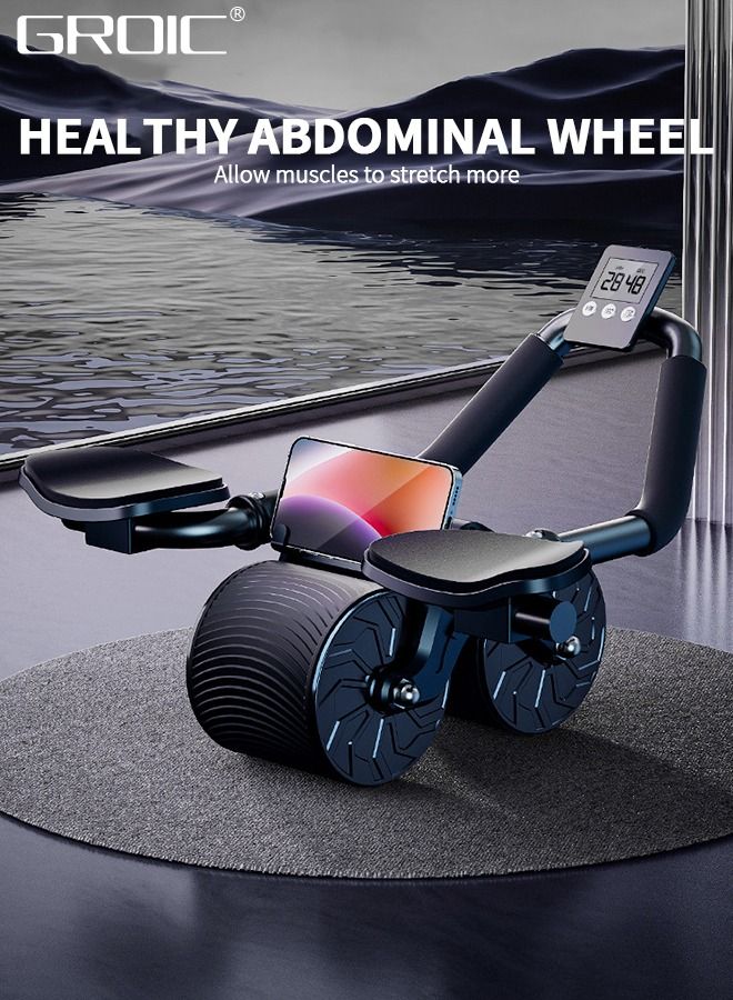 GROIC Ab Roller Wheel,Ab Workout Equipment for Abdominal & Core Strength Training, Ab Wheel Roller for Core Workout, Home Gym, Ab Machine with Timer,Knee Pad - Image 2