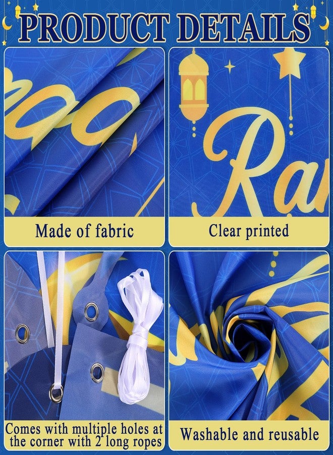 Oitnlaughter Eid Mubarak Door Banner Ramadan Mubarak Door Decoration Ramadan Kareem Porch Banner Signs Islamic Moslem Crescent Moon Lantern Hanging Backdrop for Indoor Outdoor Home Festival Holiday Party Supplies - Image 3