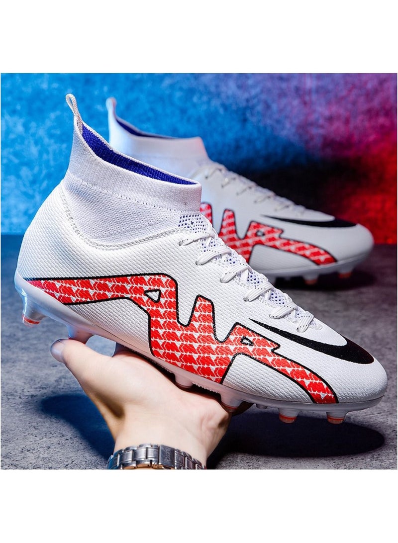 Loquat High-Top Cleats Competition Sports Football Shoes White - Image 1