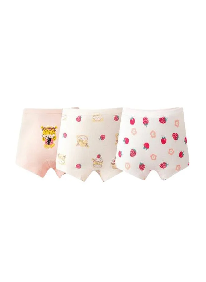 babyqlo Girls Cotton Strawberry Floral Print Brief Pack of 4