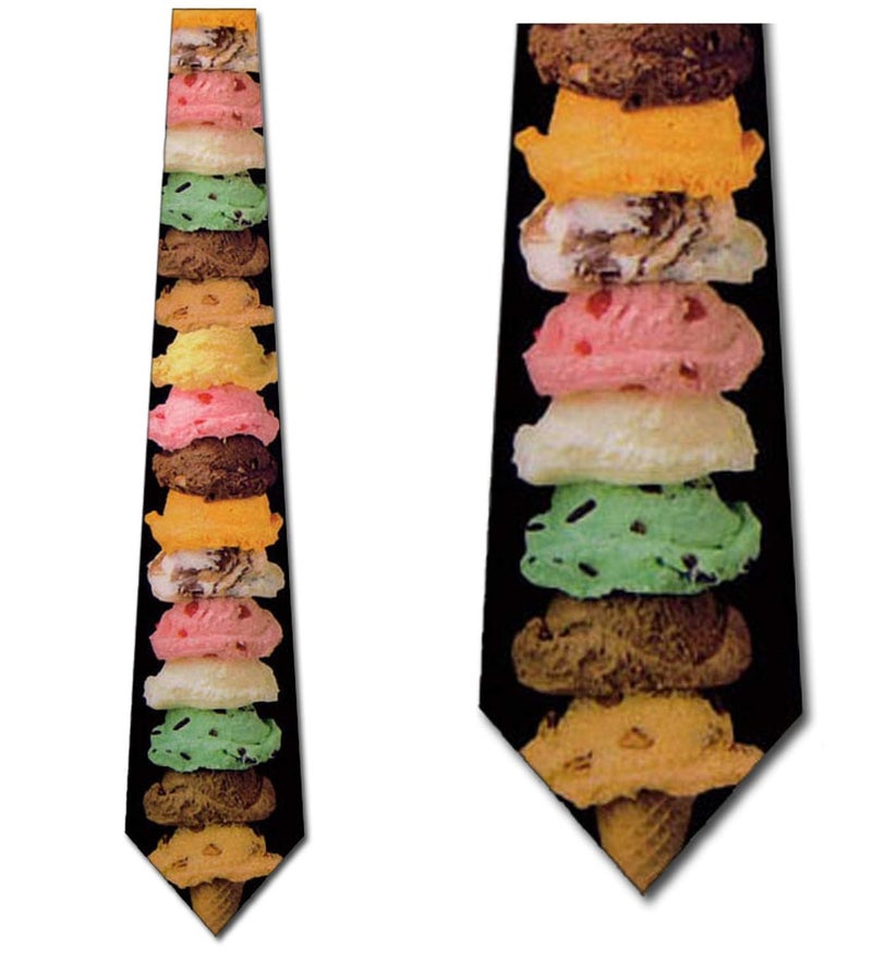Three Rooker Ice Cream Cone Tie Mens Neckties by Three Rooker - Image 2