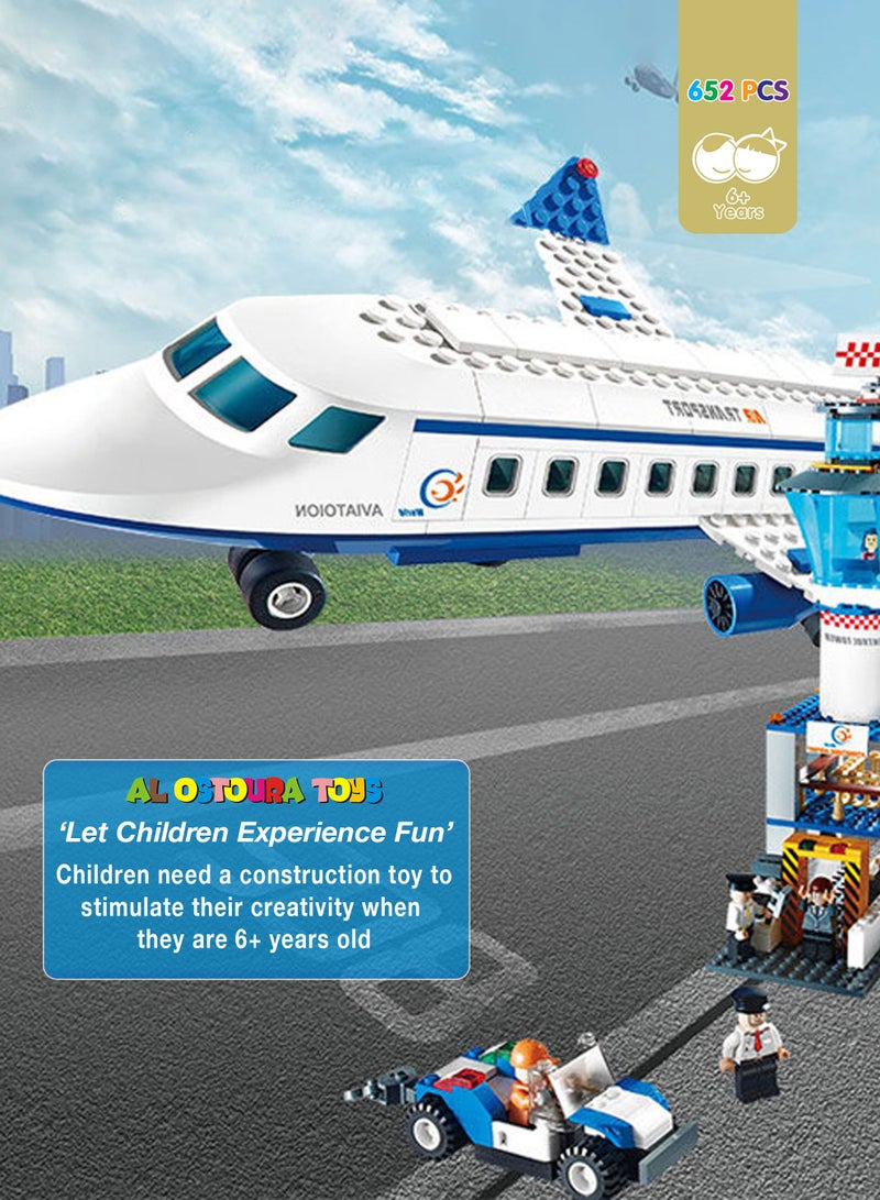 الأسطورة تويز 8912 لعبة مكعبات بناء المطار الدولي للأطفال 652 قطعة - Image 2