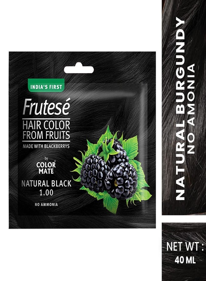 Color Mate “Frutesé Hair Color From Fruits (40 ml/ Sachet) || Fruits - based hair color with conditioning formula || No Ammonia || (Natural Black, 12) - Image 5