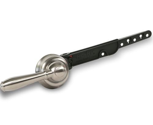 Korky Strong Arm Metal Toilet Handle and Lever Universal to Fit Front Angled Side Left and Right Mount Toilets Brushed Nickel Faucet Style 6071BP