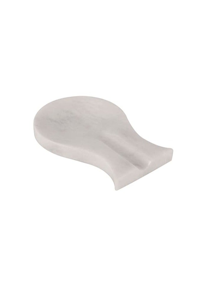erorex Spoon Rest Handmade Marble Big White Spatula Ladle Fork Utensil Rest - Spoon Rests Keeper Kitchen Organizer - Chef Cooking Helper Tool Countertop Spoon Holder - Image 1