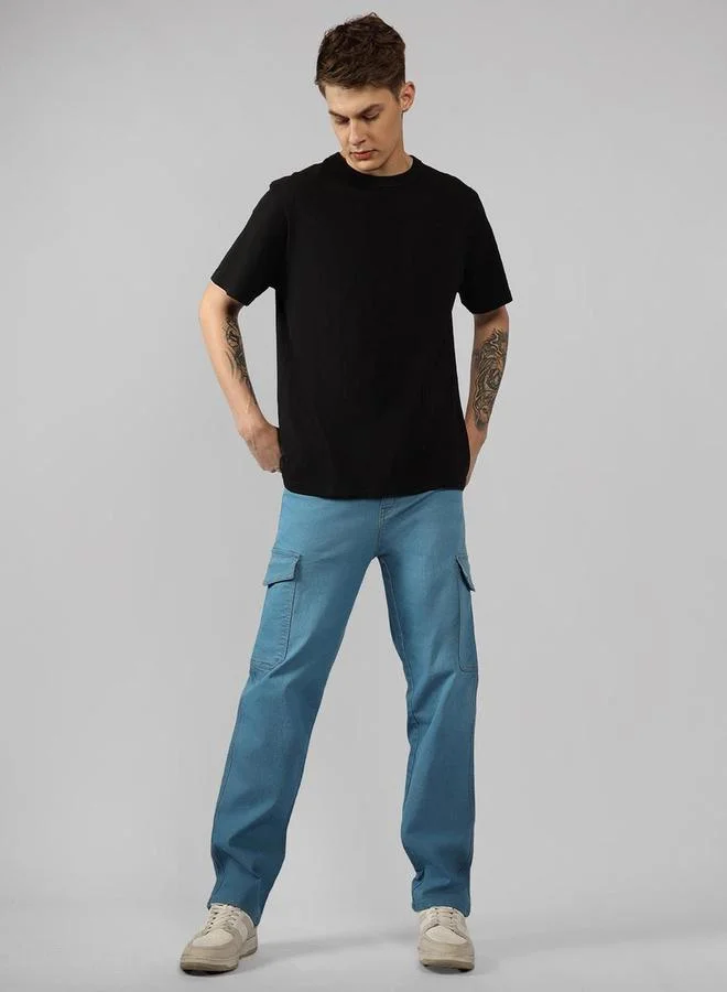 Dennis Lingo Dennis Lingo Blue Relaxed Fit Cargo Jeans