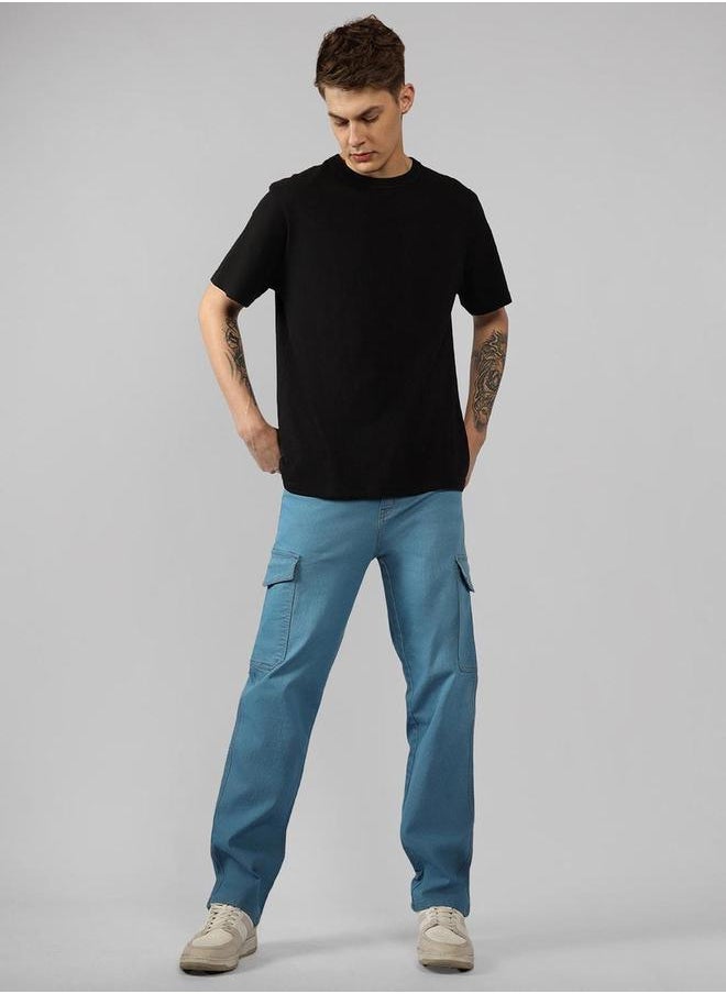 Dennis Lingo Blue Relaxed Fit Cargo Jeans by Styli  - Image 3