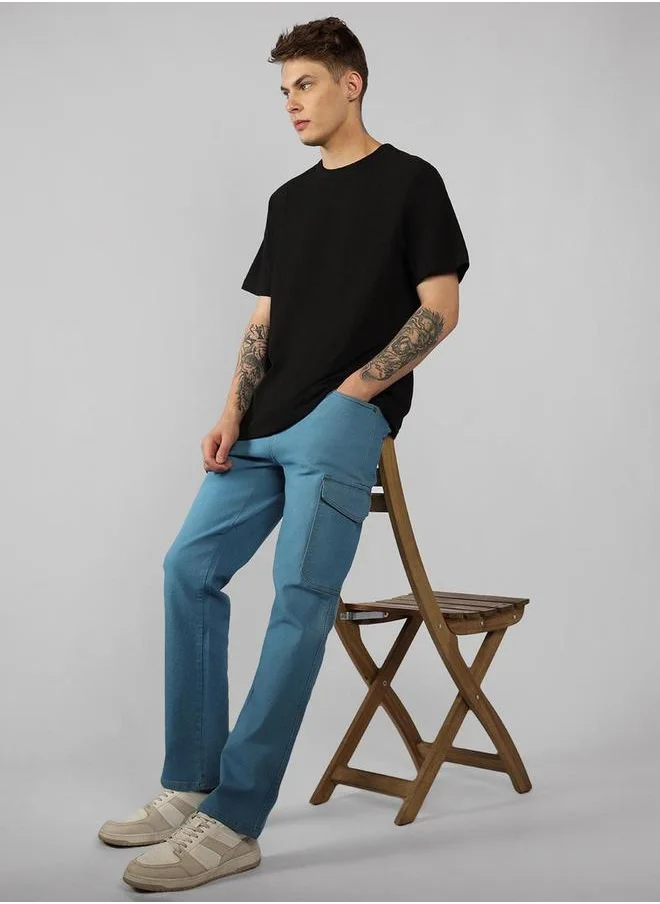 Dennis Lingo Blue Relaxed Fit Cargo Jeans by Styli
