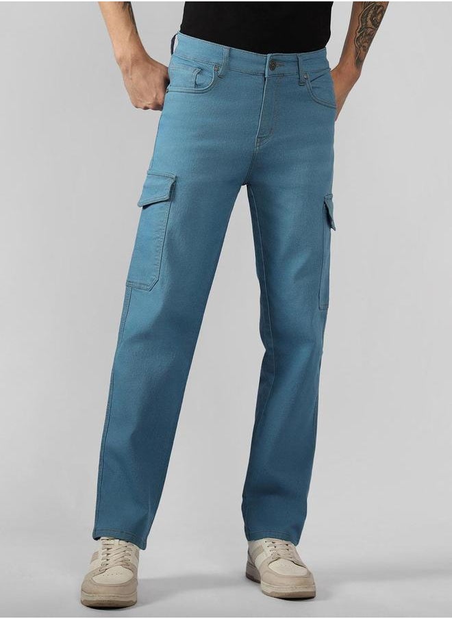 Dennis Lingo Blue Relaxed Fit Cargo Jeans by Styli  - Image 4