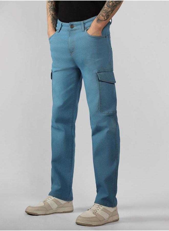 Dennis Lingo Blue Relaxed Fit Cargo Jeans by Styli  - Image 5
