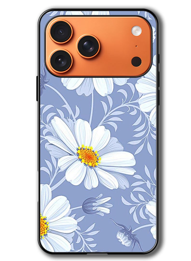 Theodor Case Compatible with Apple iPhone 17 Pro Max 6.9 Inch Protection Shockproof Bumper Cover White Yellow Flower - Image 1