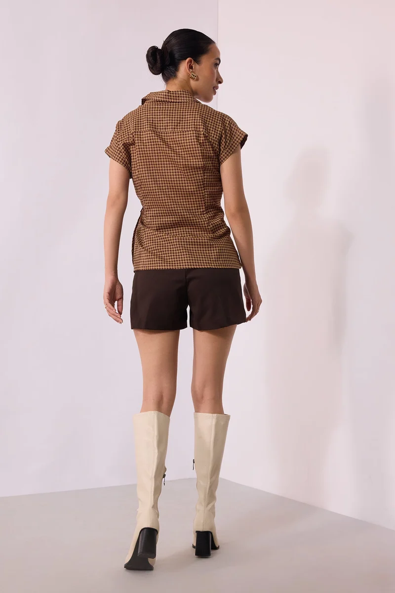 فيرجيو Rescued Side Workwear Knotted Shirts for Women