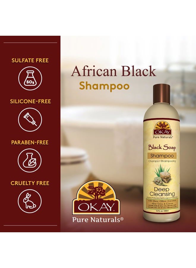 OKAY AFRICAN BLACK SOAP SHAMPOO 12oz / 355ml - Image 3