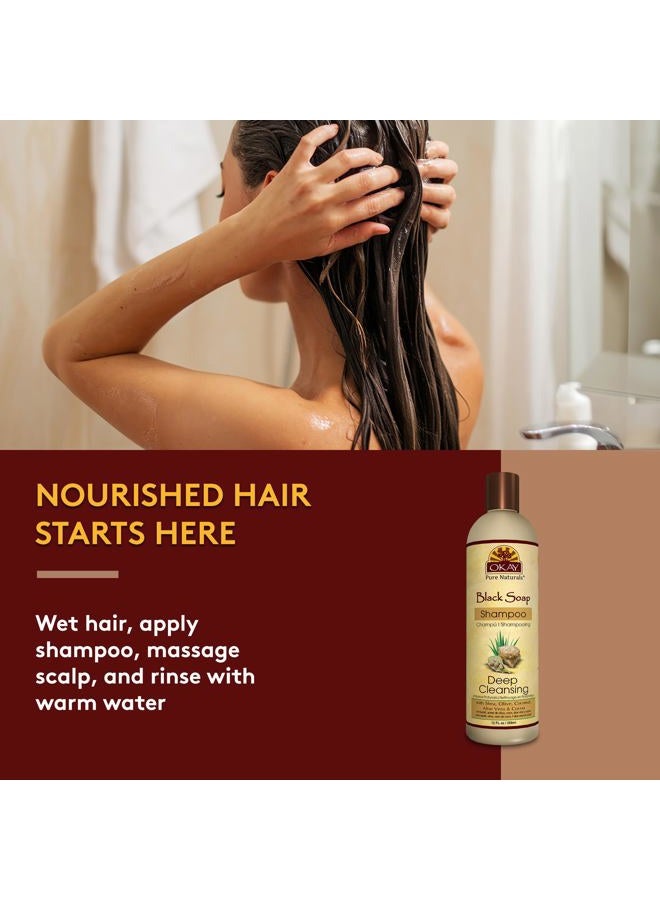 OKAY AFRICAN BLACK SOAP SHAMPOO 12oz / 355ml - Image 5
