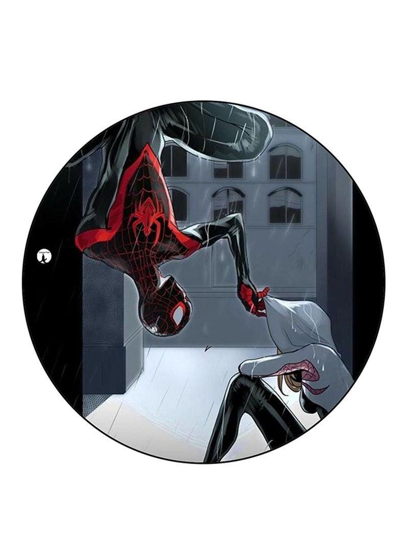 RKN Spiderman Printed Mouse Pad  Round  Multicolour