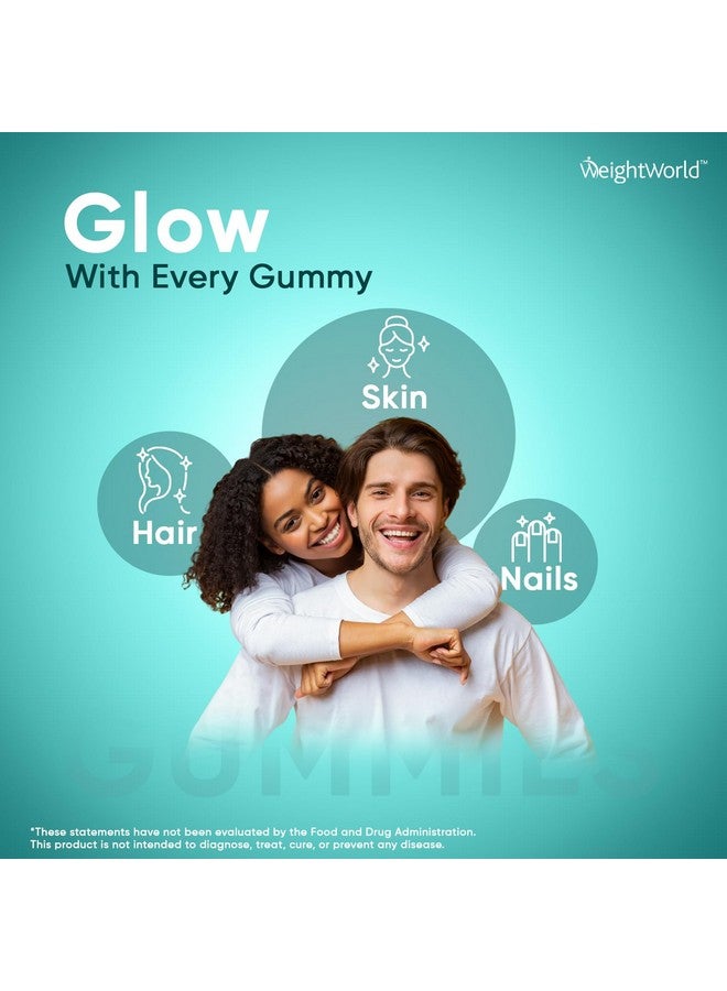 WeightWorld جومي بيوتين من ويجت وورلد 5000 ميكروغرام - 120 جومي (إمداد لمدة شهرين) - مكمل بيوتين للشعر والبشرة والأظافر - مع فيتامين أ، ب12، ب6، ج، د3، و هـ - بنكهة التوت الطبيعي - للرجال والنساء - Image 2