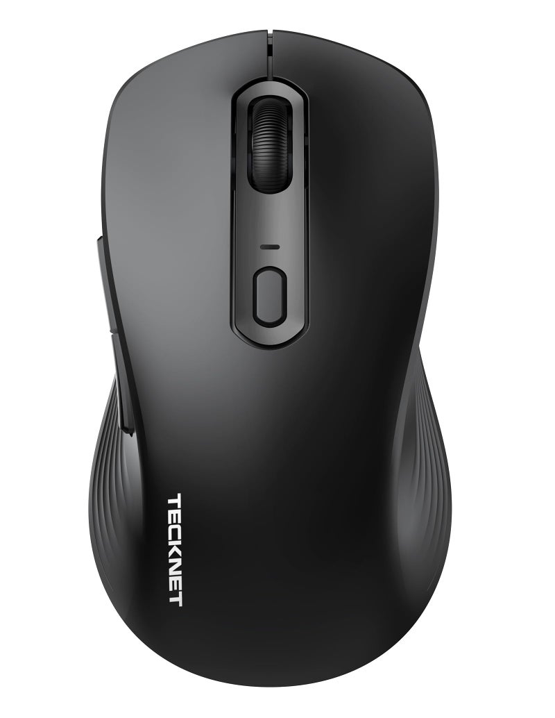 TECKNET Bluetooth Mouse, [ USB + BT1 + BT2 ] Wireless Mouse for Laptop, Silent Click, Ergonomic Design, 4800 DPI Computer Mice Wireless, Dual Mode for Laptop, Computer, iPad, MacBook - Image 1