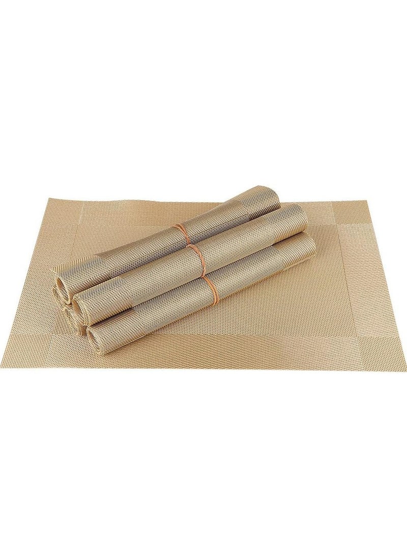 CityRiya-Long Placemats Set of 6 Heat Resistant Table Mats 45*30cm Placemats Washable Placemats for Kitchen Dining Table Non-Slip PVC Table Mats Place Mats for Dining Table, Woven Vinyl Dinner Mats  - Image 5