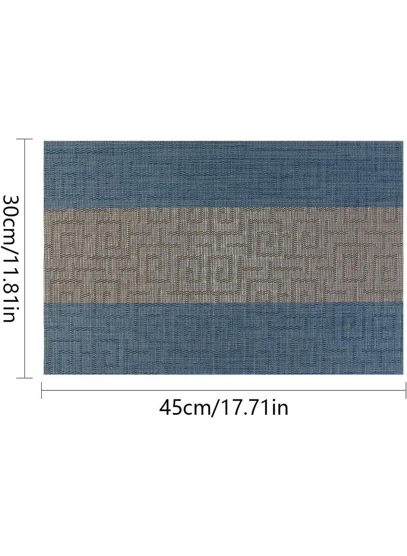  CityRiya-Long مجموعة من 6 مفارش طاولة مقاومة للحرارة مقاس 45 × 30 سم، مفارش قابلة للغسل لطاولة طعام المطبخ، مفارش طاولة غير قابلة للانزلاق، مفارش طاولة طعام منسوجة من الفينيل - Image 3