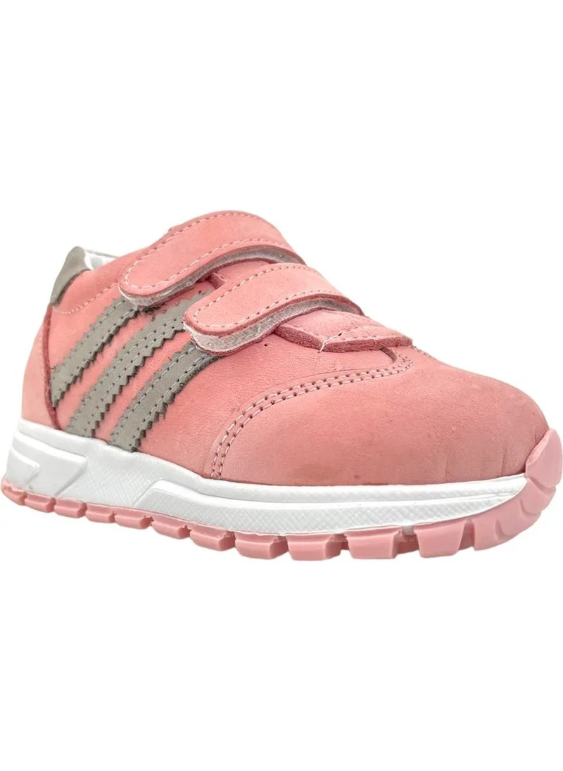 Nubebe Genuine Leather Inside and Outside Orthopedic Children's Shoes Pink-Grey