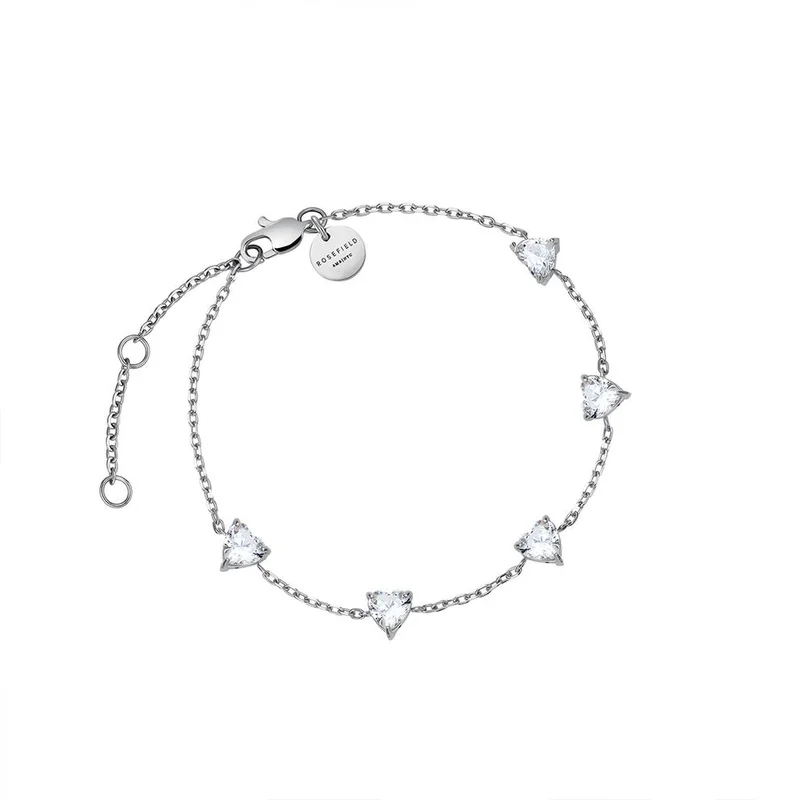 Rosefield  Rosefield Row of Hearts Silver Set (Necklace + Bracelet) for Women | Best Price UAE