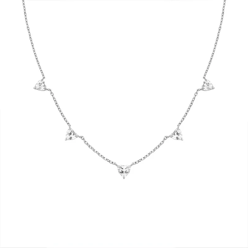 Rosefield  Rosefield Row of Hearts Silver Set (Necklace + Bracelet) for Women | Best Price UAE