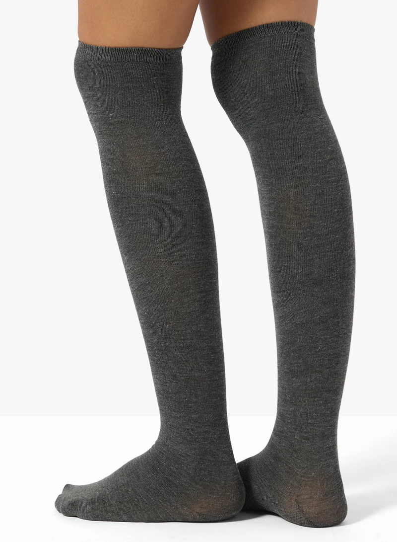 Ginger Over The Knee Solid Socks