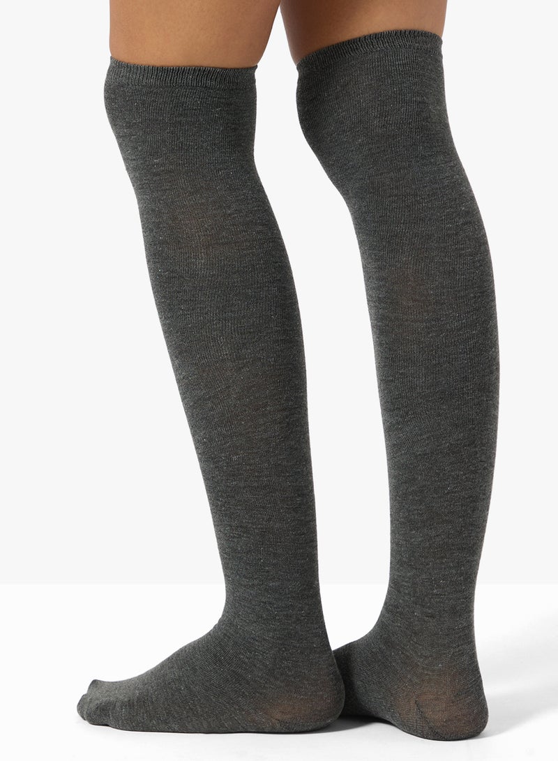 Ginger Over The Knee Solid Socks - Image 2