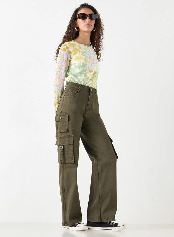 2Xtremz 2Xtremz Wide Leg Cargo Jeans with Pockets